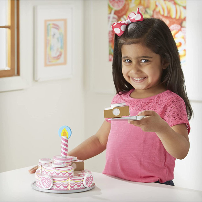 Melissa & Doug TripleLayer Party Cake Play Food Set & Reviews Wayfair